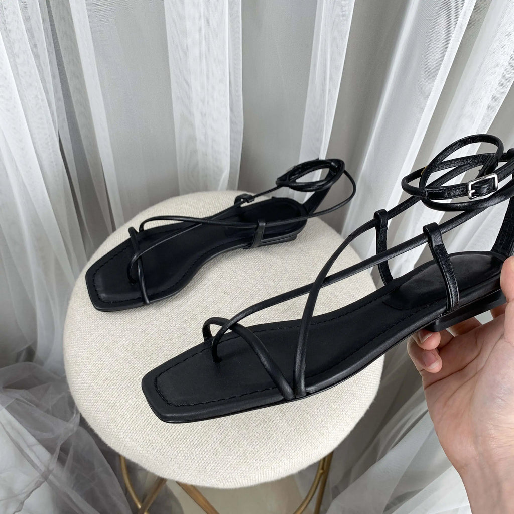Women's Gladiator Sandals – Bohemian Ankle Cross-Strap Flat Beach Shoes