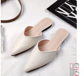 Women's Genuine Leather Pointed-Toe Mules – Slip-On Cover Toe Anti-Slip Casual Shoes