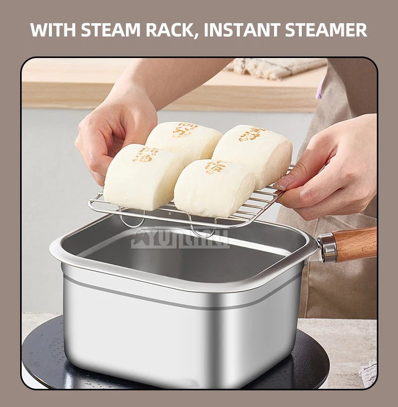 Portable Stainless Steel Deep Frying Pan