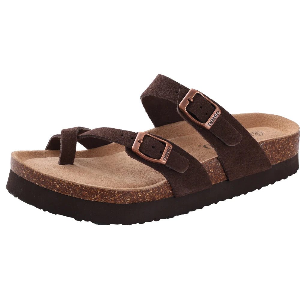 Unisex Suede Mules & Clogs – Cork Insole Sandals with Arch Support