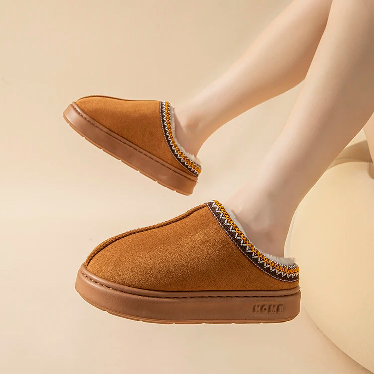 Women's Platform Fluffy Slippers – Plush Winter House Shoes with Soft Comfort