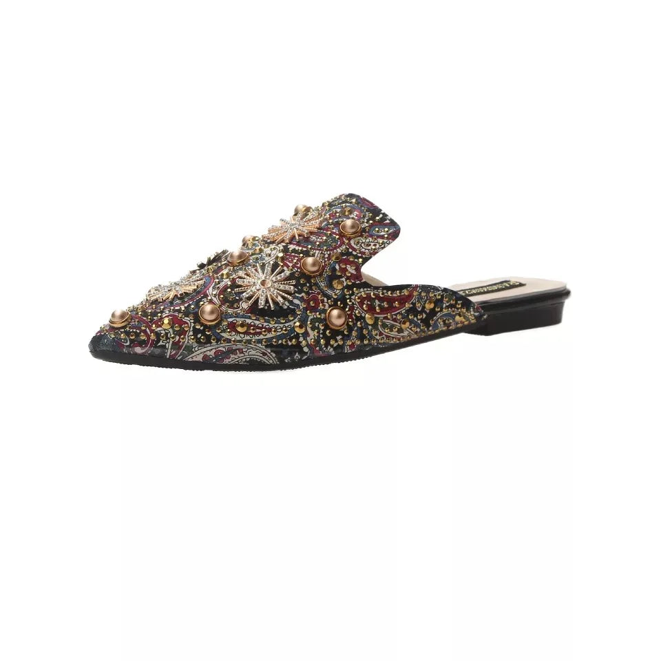Luxury Women's Mules – Elegant Low-Heel Summer Slip-On Casual Shoes