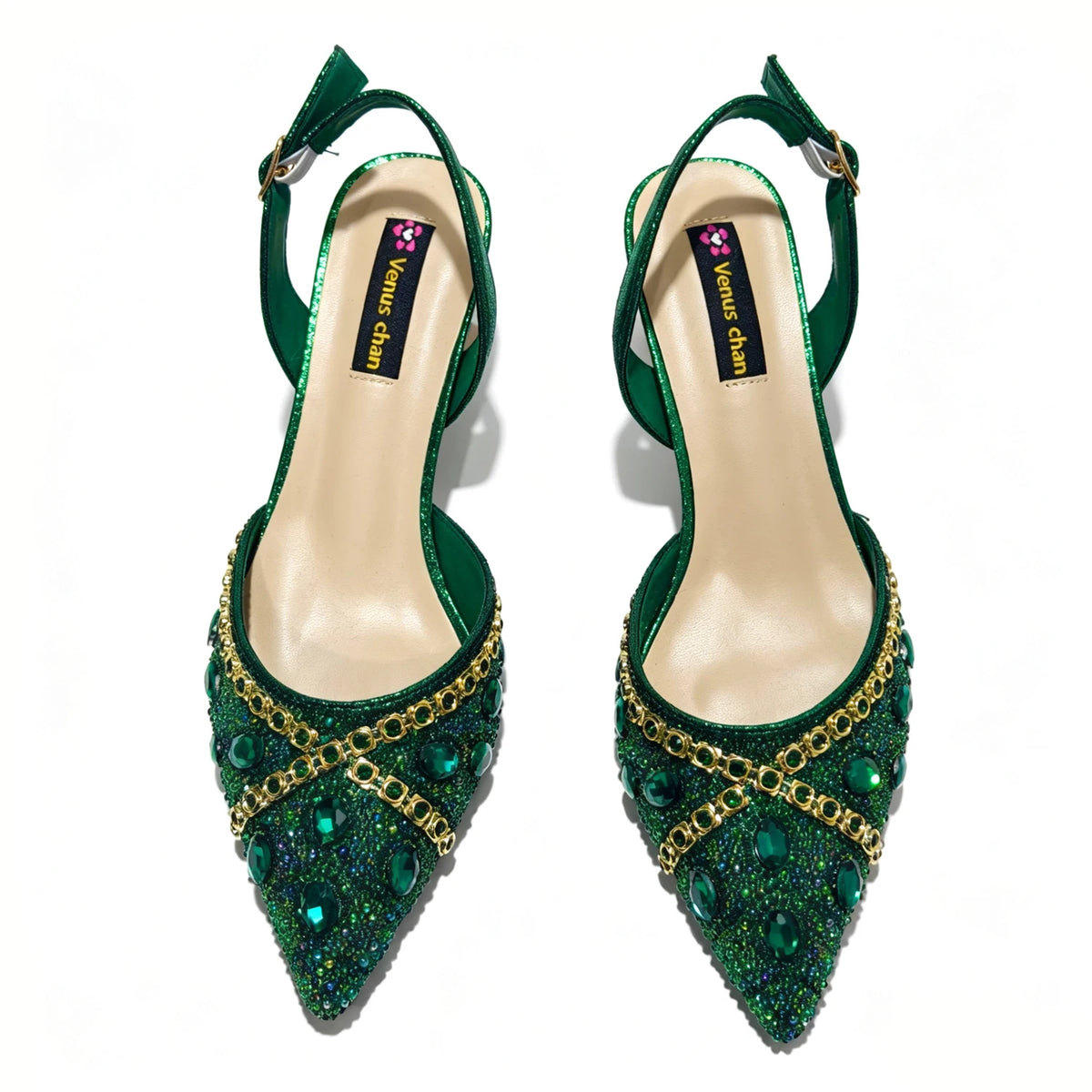 Women's Purple & Gold High Heel Pumps with Matching Bag – Elegant Wedding Shoe Set