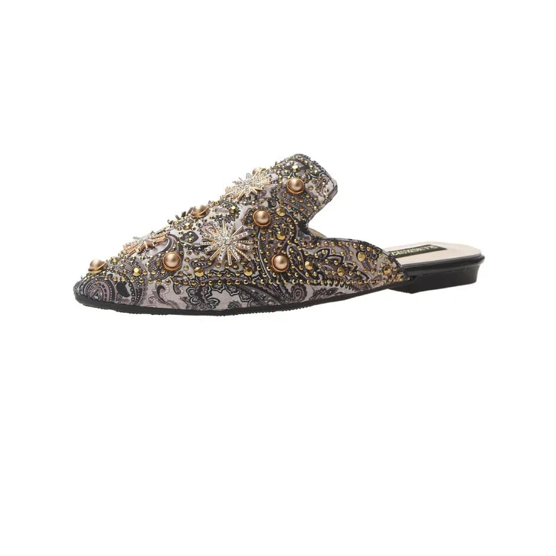 Luxury Women's Mules – Elegant Low-Heel Summer Slip-On Casual Shoes