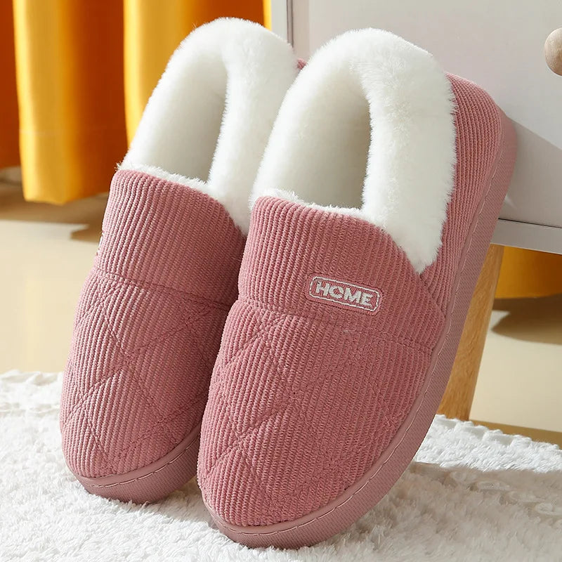 Evshine Women's Winter Fur Slippers – Soft Plush Fuzzy Warm House Shoes