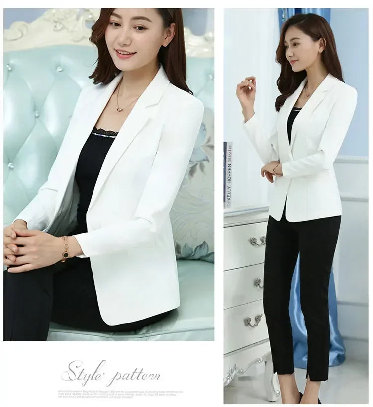 Women's Pink Blazer – Elegant Long-Sleeve Office Jacket for Work & Casual Wear
