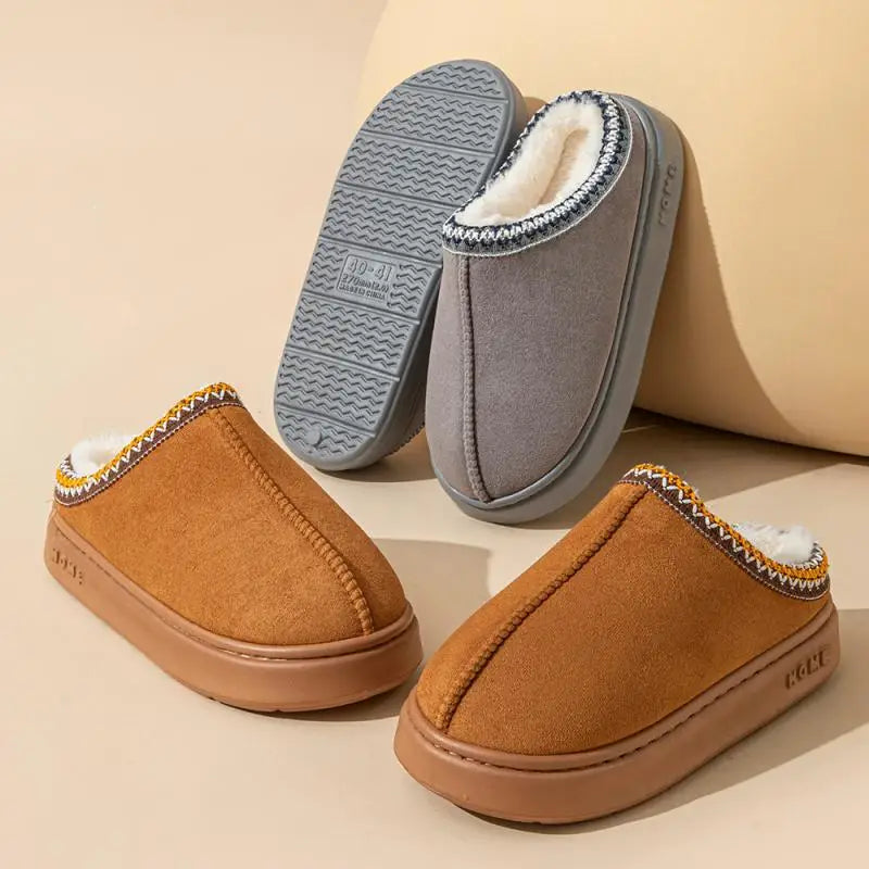 Women's Platform Fluffy Slippers – Plush Winter House Shoes with Soft Comfort