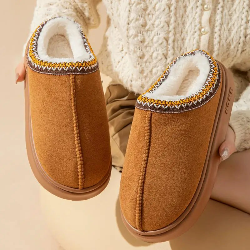 Women's Platform Fluffy Slippers – Plush Winter House Shoes with Soft Comfort