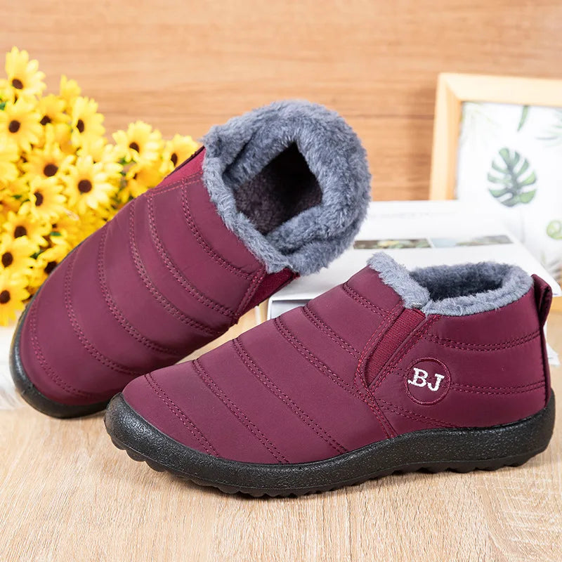Women's Winter Snow Boots – Waterproof Plush Platform Ankle Boots
