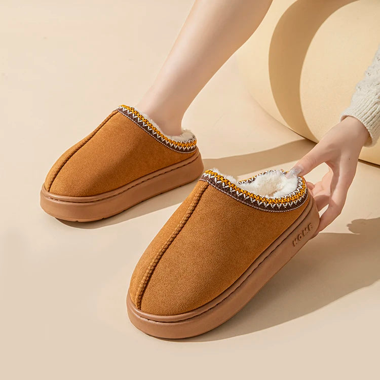 Women's Platform Fluffy Slippers – Plush Winter House Shoes with Soft Comfort