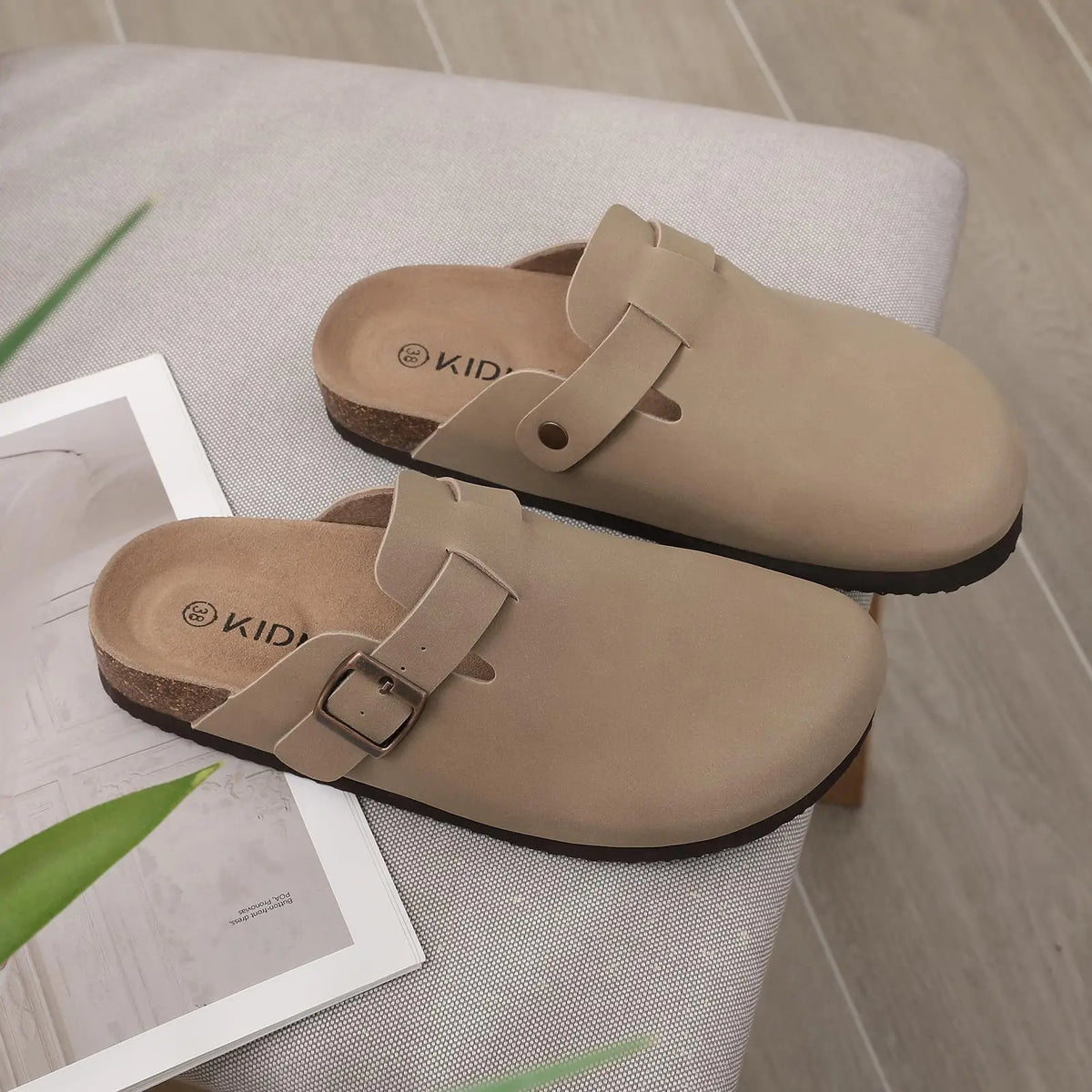 Unisex Suede Mules & Clogs – Cork Insole Sandals with Arch Support