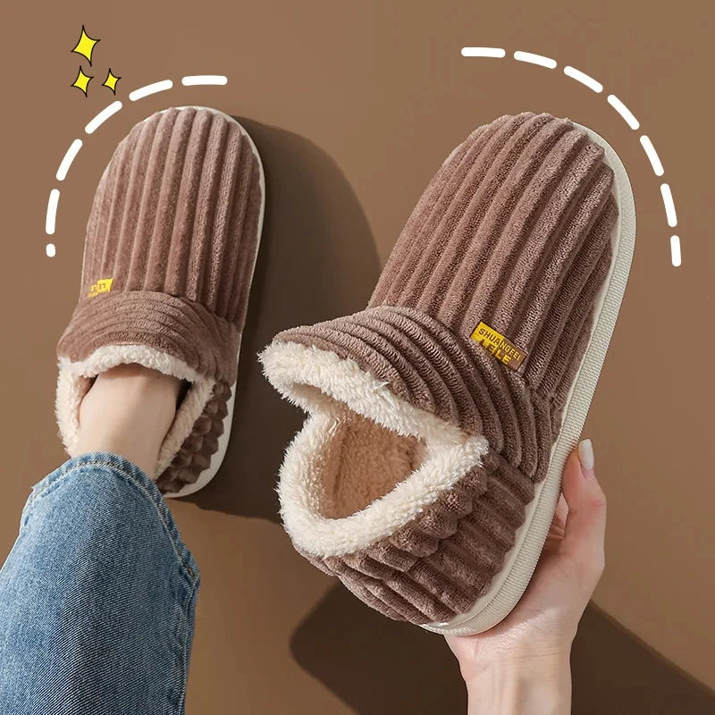 Evshine Women's Winter Fur Slippers – Soft Plush Fuzzy Warm House Shoes
