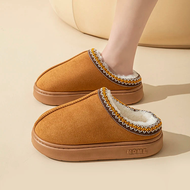 Women's Platform Fluffy Slippers – Plush Winter House Shoes with Soft Comfort