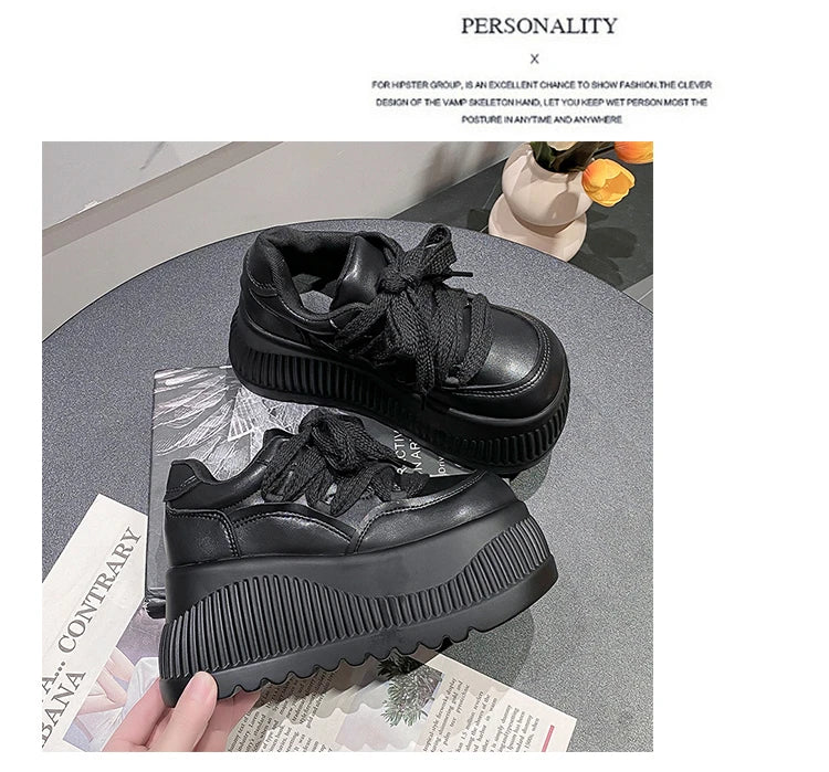 Women's 8.5CM Platform Wedge Sneakers – Stylish Casual Pumps for Everyday Wear
