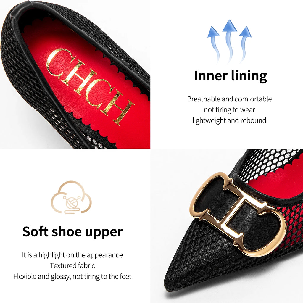 CHCH Women's 7CM High Heels – Hollow Design Red Business & Evening Shoes