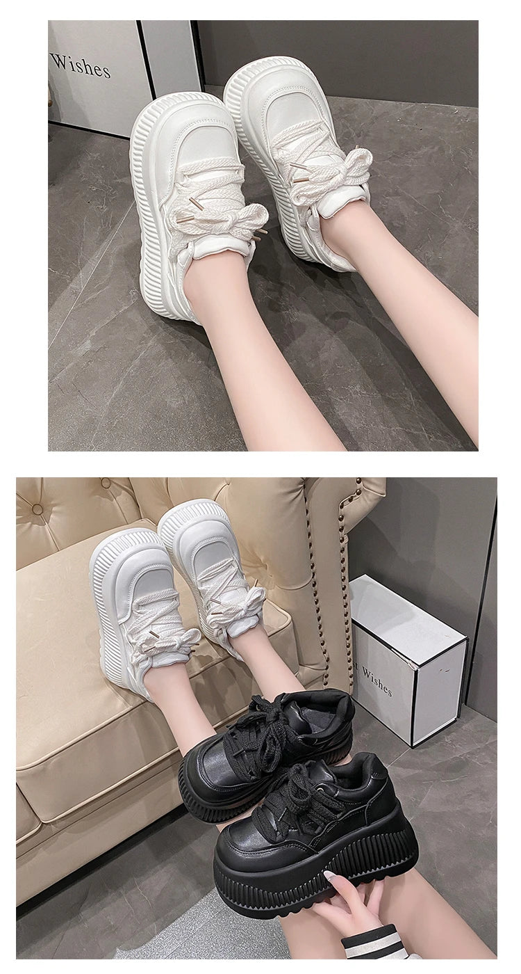 Women's 8.5CM Platform Wedge Sneakers – Stylish Casual Pumps for Everyday Wear