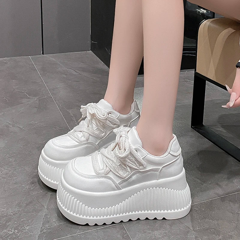 Women's 8.5CM Platform Wedge Sneakers – Stylish Casual Pumps for Everyday Wear