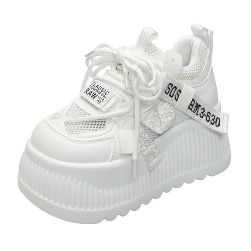 Women's 8.5CM Platform Wedge Sneakers – Stylish Casual Pumps for Everyday Wear