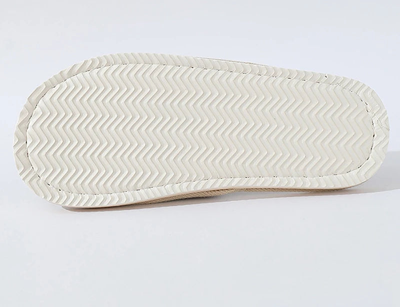 Women's Autumn Winter Linen Slippers – Thick-Soled Open-Toe EVA Home Sandals