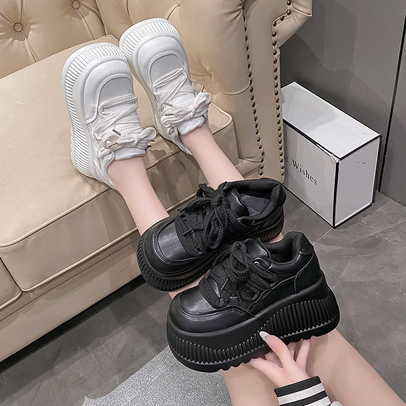 Women's 8.5CM Platform Wedge Sneakers – Stylish Casual Pumps for Everyday Wear