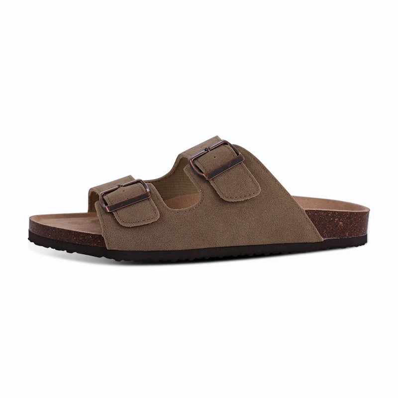 Unisex Suede Mules & Clogs – Cork Insole Sandals with Arch Support