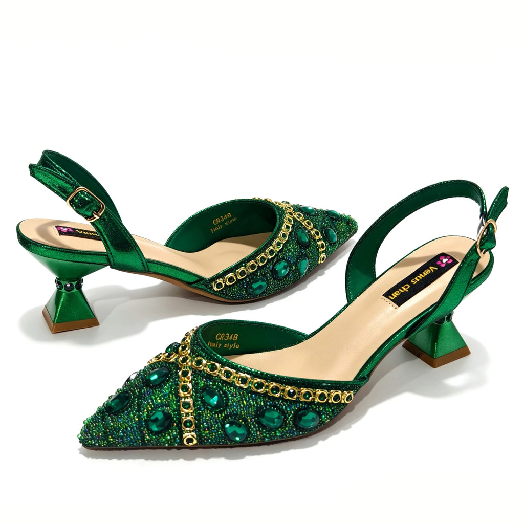 Women's Purple & Gold High Heel Pumps with Matching Bag – Elegant Wedding Shoe Set