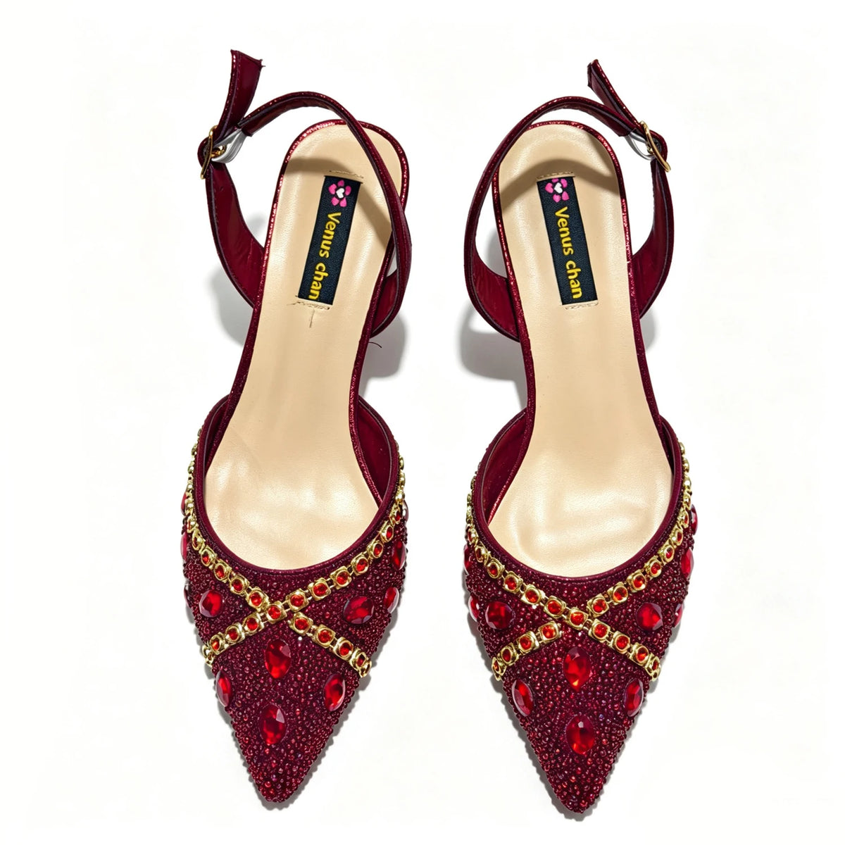 Women's Purple & Gold High Heel Pumps with Matching Bag – Elegant Wedding Shoe Set