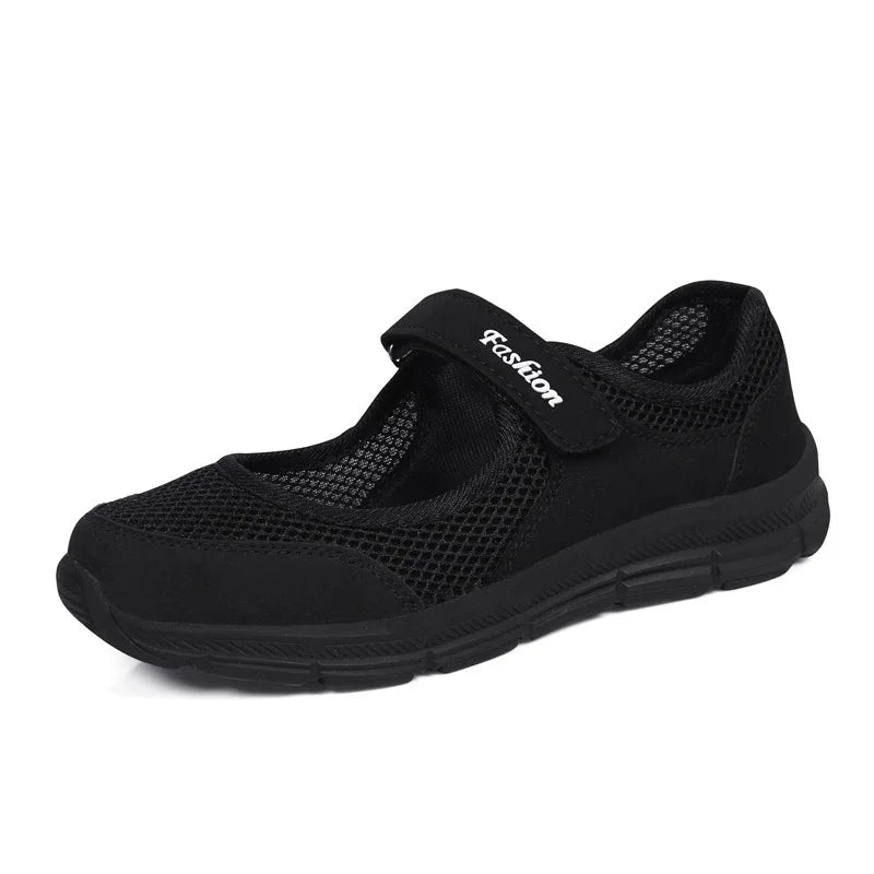 Women's White Mesh Sneakers – Breathable Vulcanized Casual Walking Shoes