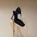 Women's Back Air Stiletto Sandals Square Headband Butterfly Wedding Party Ballet High Heels 2025 Summer New Style