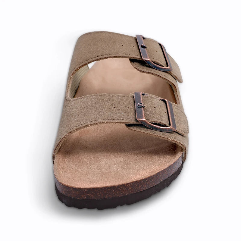 Unisex Suede Mules & Clogs – Cork Insole Sandals with Arch Support