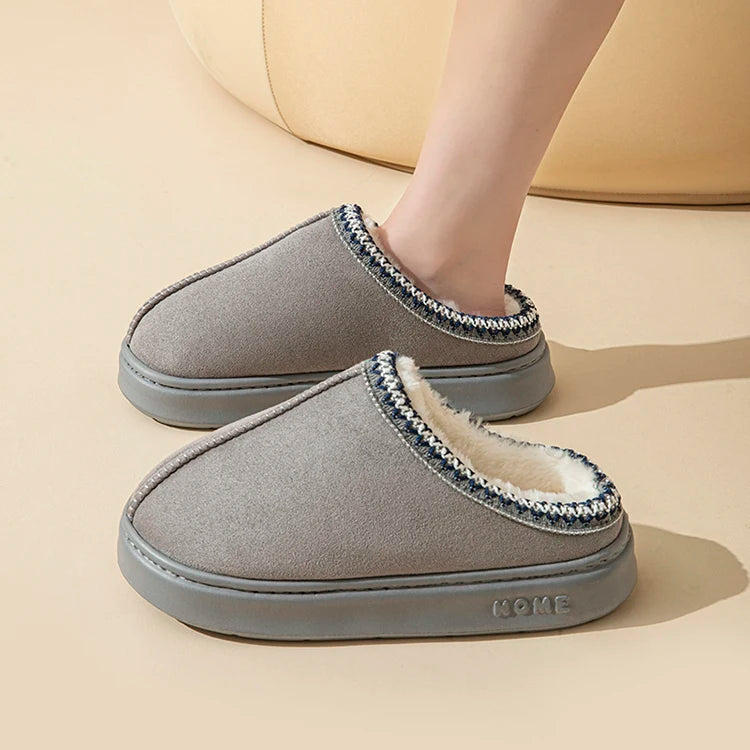 Women's Platform Fluffy Slippers – Plush Winter House Shoes with Soft Comfort