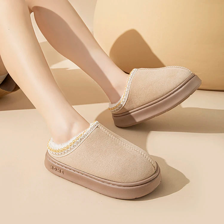 Women's Platform Fluffy Slippers – Plush Winter House Shoes with Soft Comfort