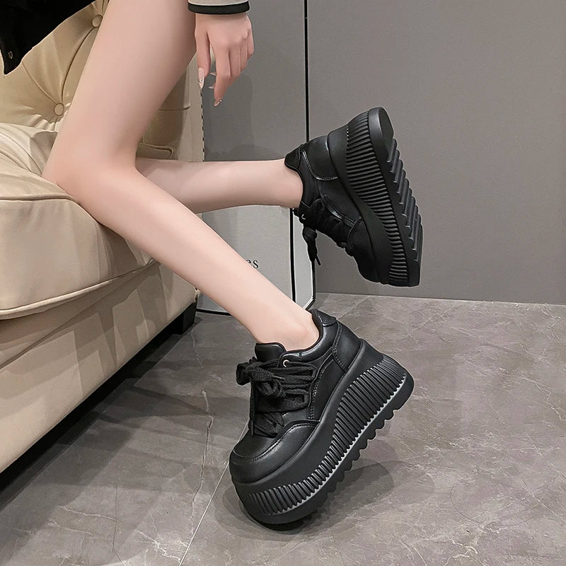 Women's 8.5CM Platform Wedge Sneakers – Stylish Casual Pumps for Everyday Wear