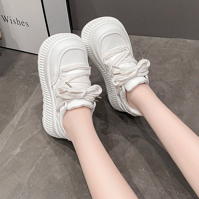 Women's 8.5CM Platform Wedge Sneakers – Stylish Casual Pumps for Everyday Wear