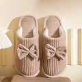 Women's Bow Slippers – Soft Warm Indoor House Shoes for Fall & Winter