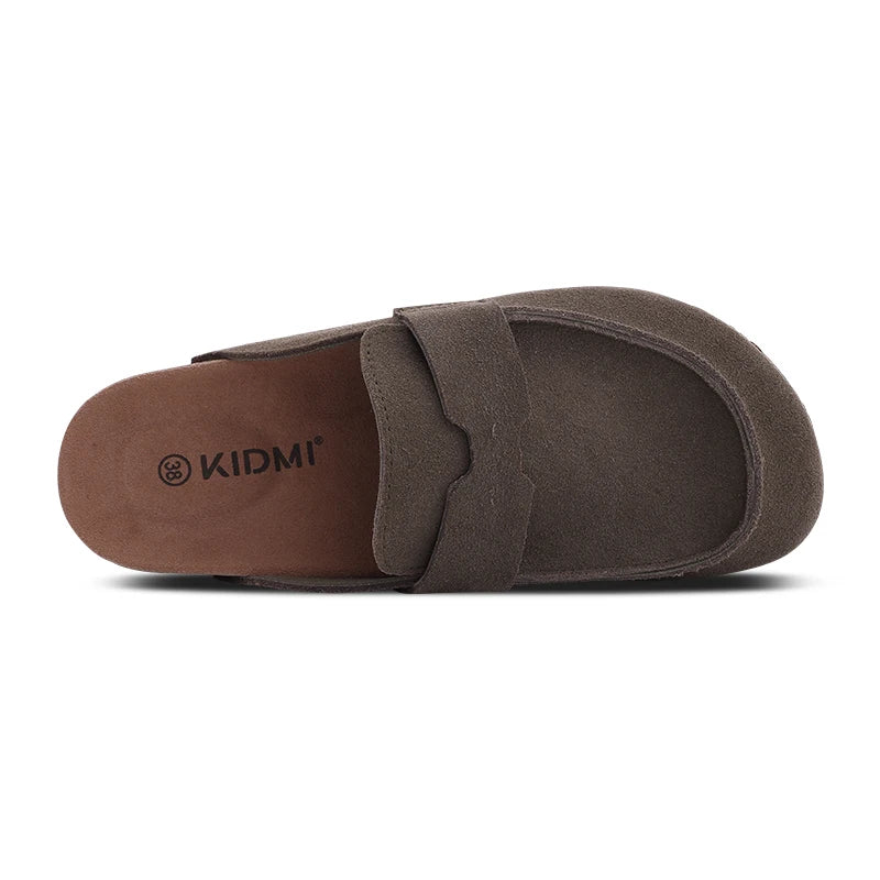 Litfun Women's Cork Clogs – Suede Mules with Arch Support & Non-Slip Sole
