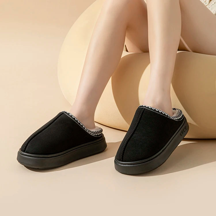 Women's Platform Fluffy Slippers – Plush Winter House Shoes with Soft Comfort