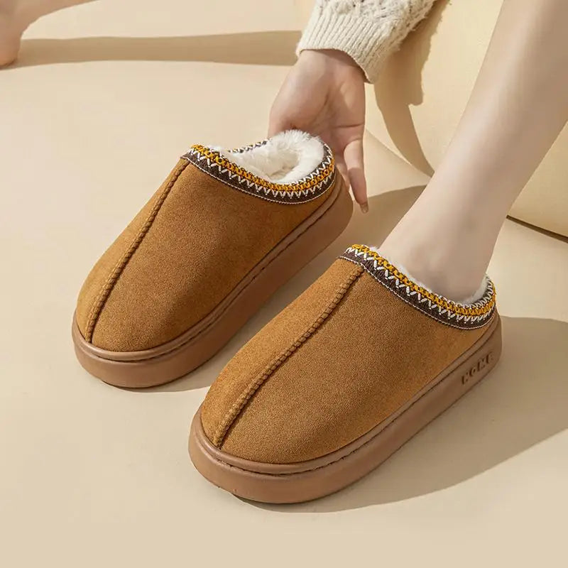 Women's Platform Fluffy Slippers – Plush Winter House Shoes with Soft Comfort