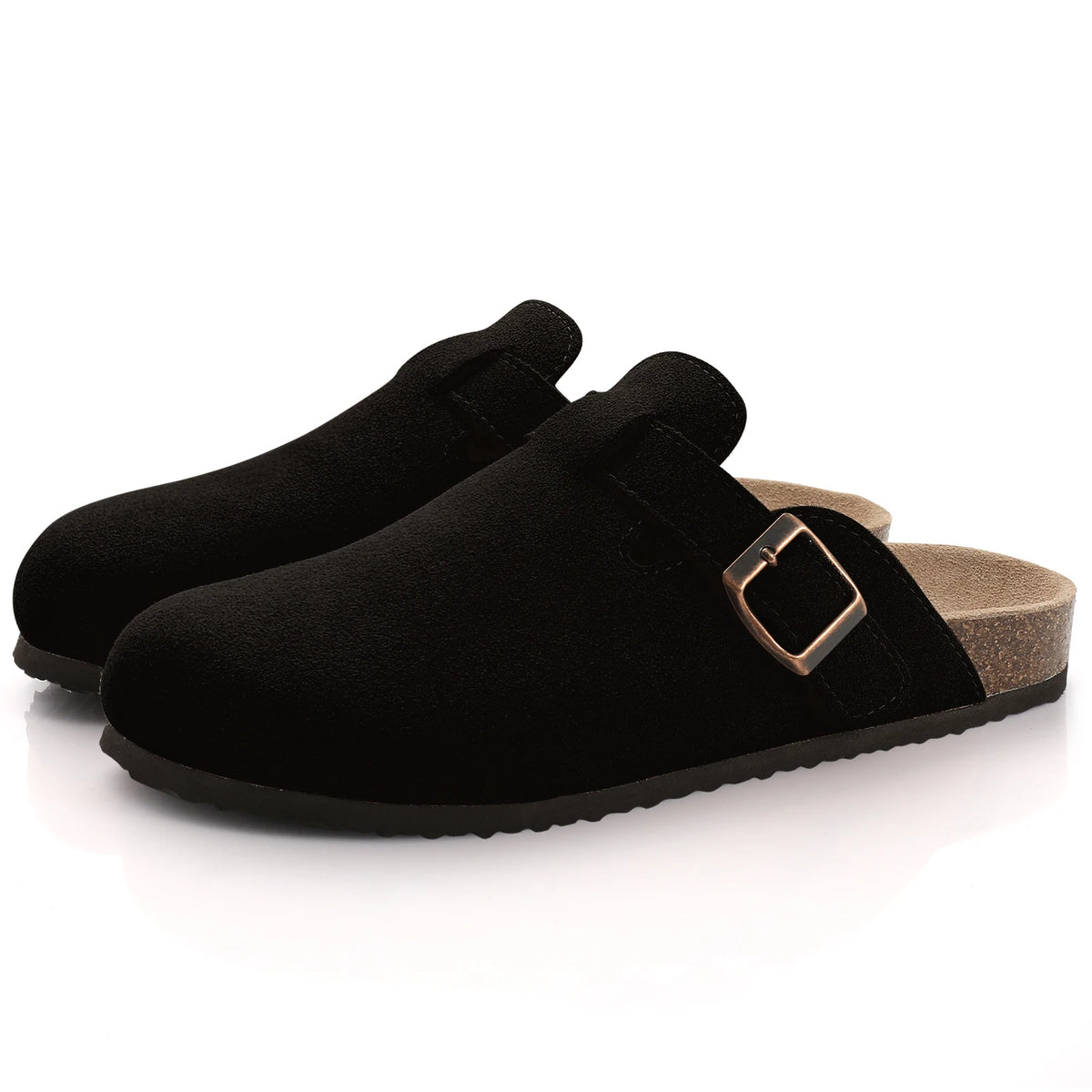 Unisex Suede Mules & Clogs – Cork Insole Sandals with Arch Support