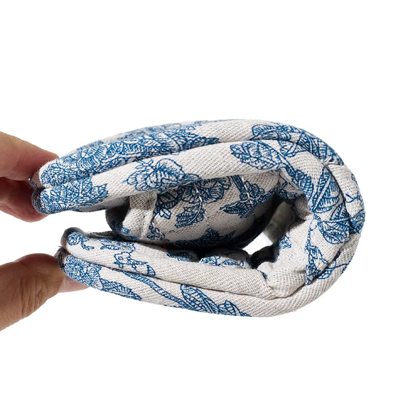 Soft Cotton Floral Slippers – Lightweight Non-Slip Indoor House Shoes