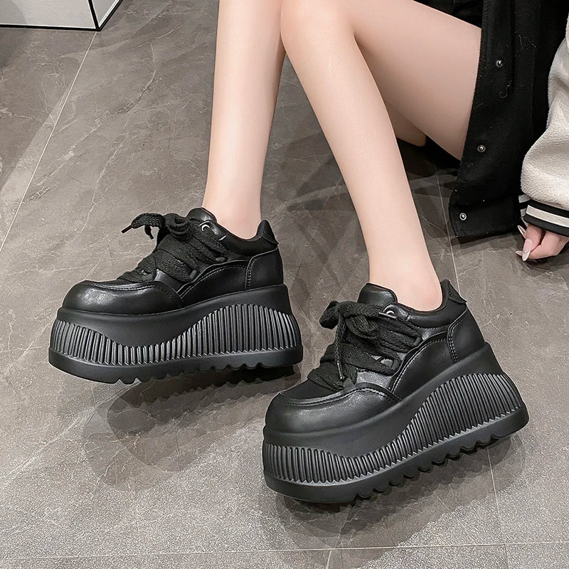 Women's 8.5CM Platform Wedge Sneakers – Stylish Casual Pumps for Everyday Wear