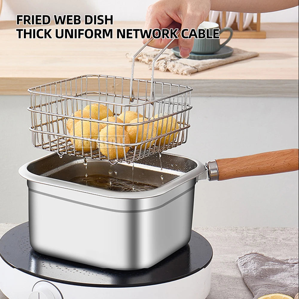 Portable Stainless Steel Deep Frying Pan