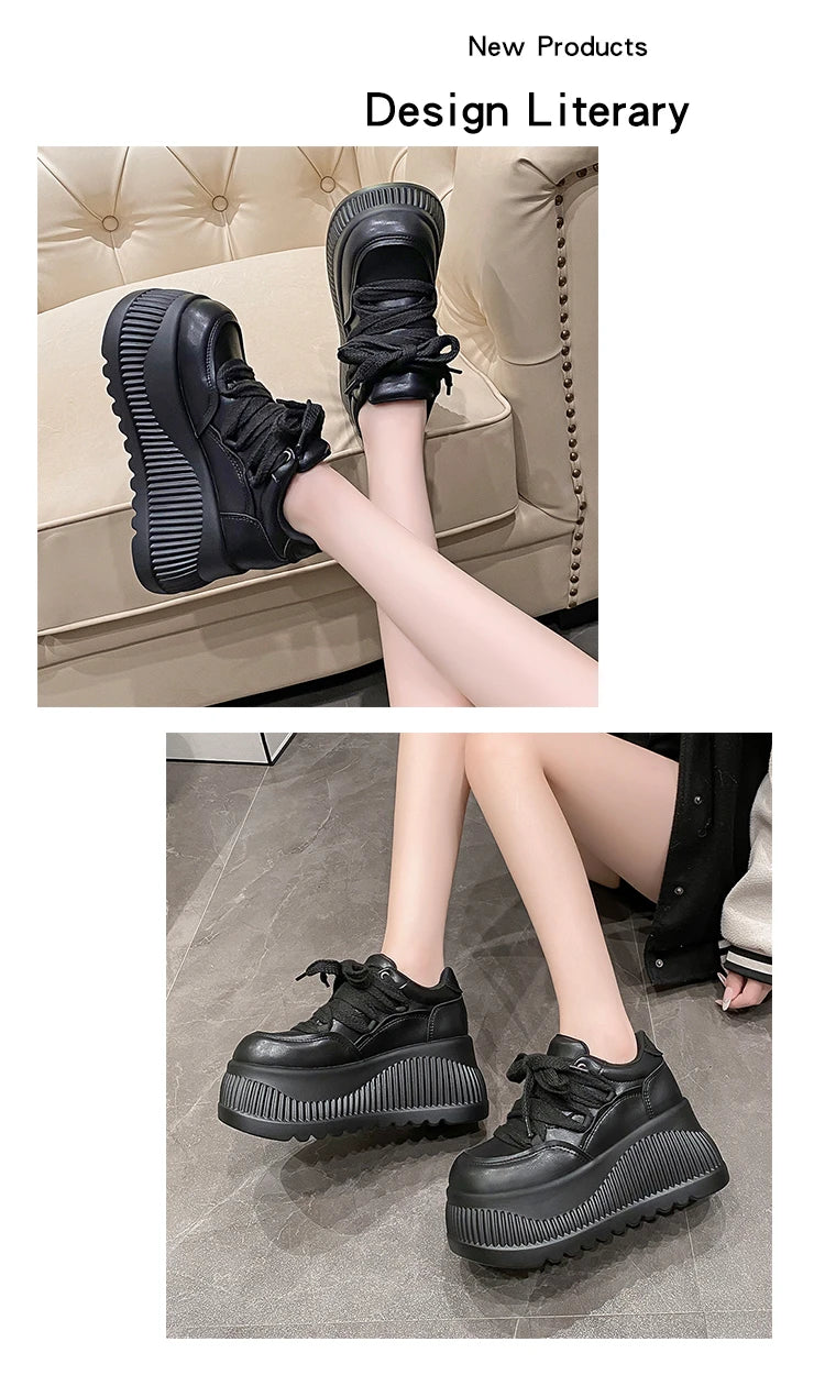 Women's 8.5CM Platform Wedge Sneakers – Stylish Casual Pumps for Everyday Wear