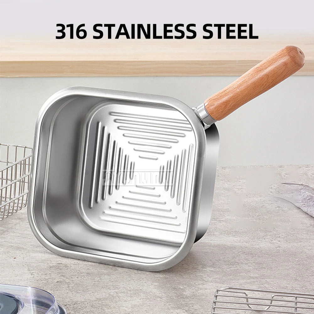 Portable Stainless Steel Deep Frying Pan