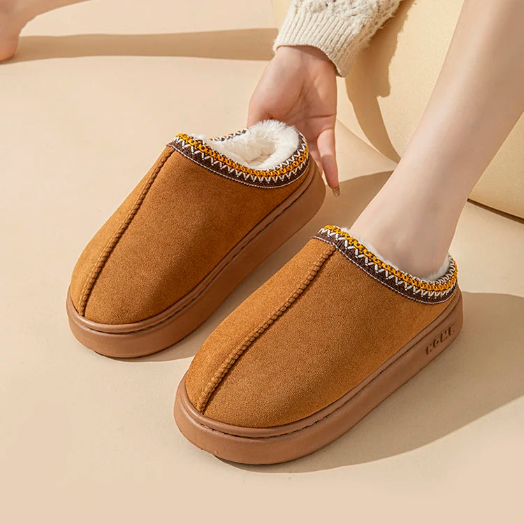 Women's Platform Fluffy Slippers – Plush Winter House Shoes with Soft Comfort