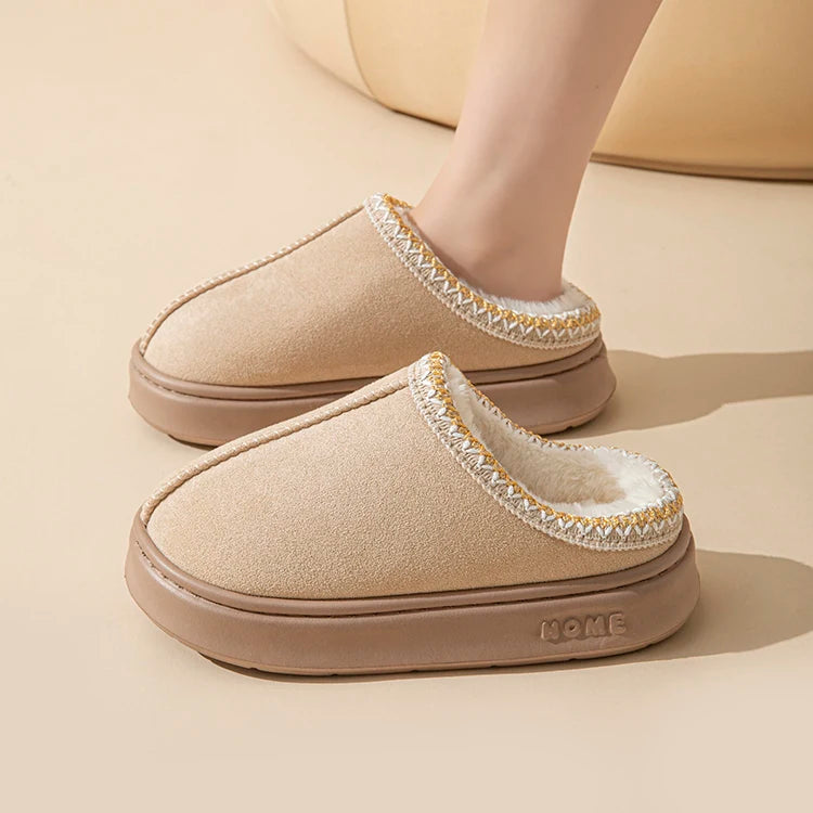Women's Platform Fluffy Slippers – Plush Winter House Shoes with Soft Comfort