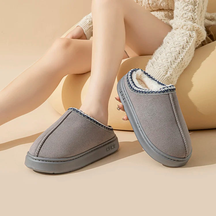 Women's Platform Fluffy Slippers – Plush Winter House Shoes with Soft Comfort