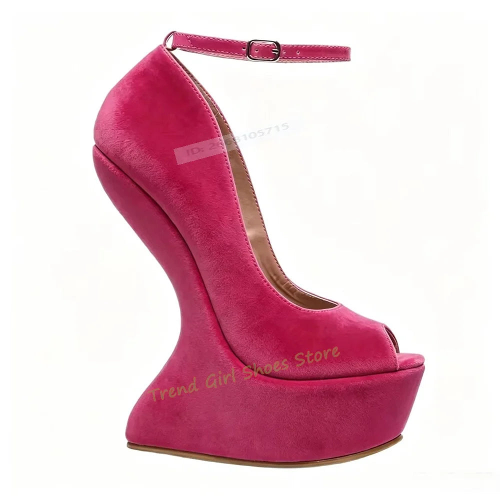 Women's Heelless High Heel Sandals – Open Toe Buckle Strap Party Shoes