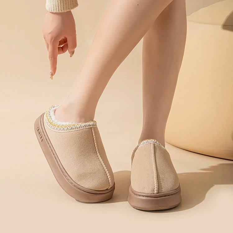 Women's Platform Fluffy Slippers – Plush Winter House Shoes with Soft Comfort