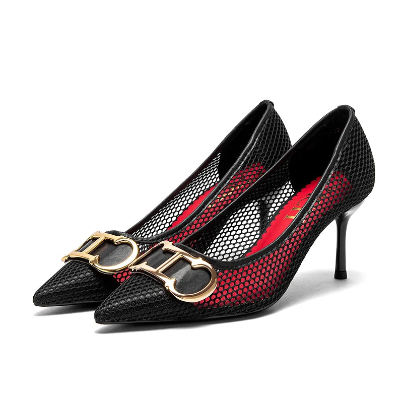 CHCH Women's 7CM High Heels – Hollow Design Red Business & Evening Shoes